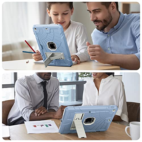 SIBEITU Case Compatible with iPad 9th Generation for Kids, with Pencil Holder Stand, Heavy Duty Rugged Case for iPad 10.2 inch