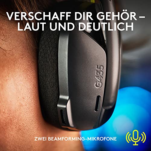 Logitech G G435 LIGHTSPEED, Wireless Gaming Headset with Bluetooth, Lightweight Over-Ear Headphones, Built-in Microphones, 18 Hours Battery Life, Dolby Atmos, PC, PS4, PS5, Nintendo Switch/Switch 2-Black