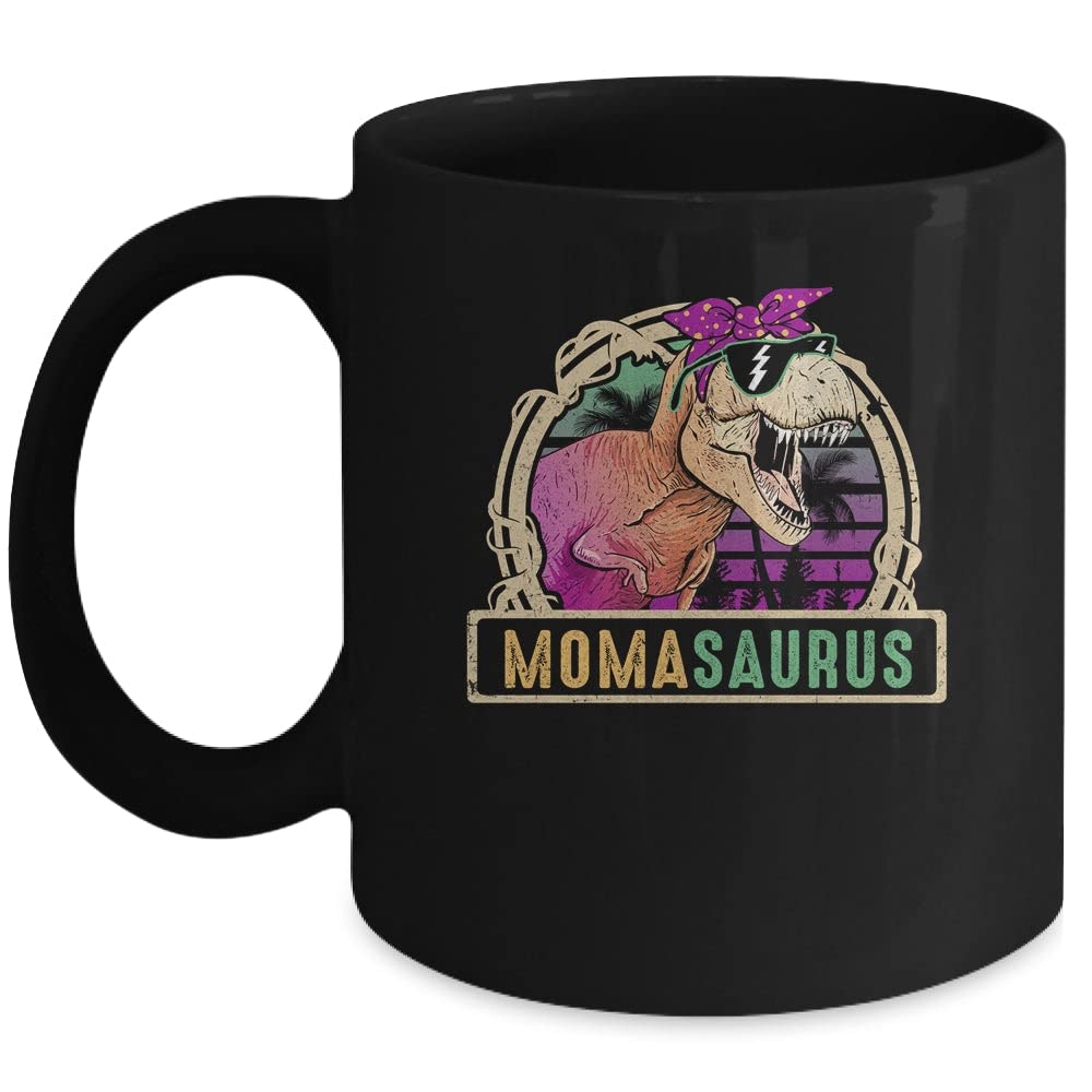 SKY DOT Moma Saurus Momasaurus T Rex Dinosaur Family Matching Tea/Coffee Printed Ceramic Mug, 350ml (Black)