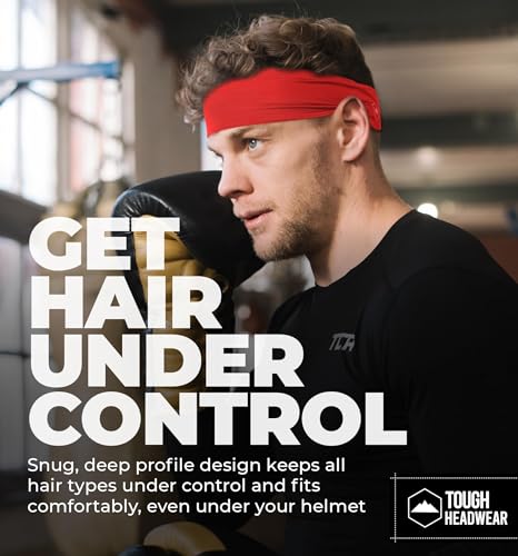 Image of Tough Headwear Tough Outfitters Headband for Men - Mens Headbands - Working Out Sports Performance Head Bands - Athletic Cycling Running Sweat Band, Football Headbands - Sweat Bands Men /Women