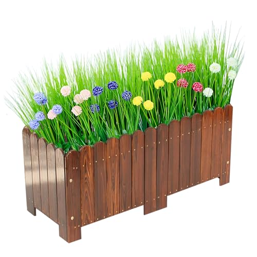 Letto da giardino rialzato in legno con gambe, perfetto per piantare fiori ed erbe all'aperto su terrazza o cortile, fioriera durevole ed elegante per gli appassionati di giardinaggio