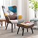 Ohrensessel Relaxsessel mit Hocker im Patchwork-Design