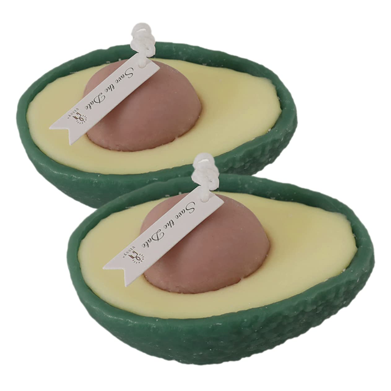 CALLARON Candela Profumata All’avocado 2 Pezzi, Verde, senza Fumo, Lunga Durata, Decorazione per Camera da Letto e Casa
