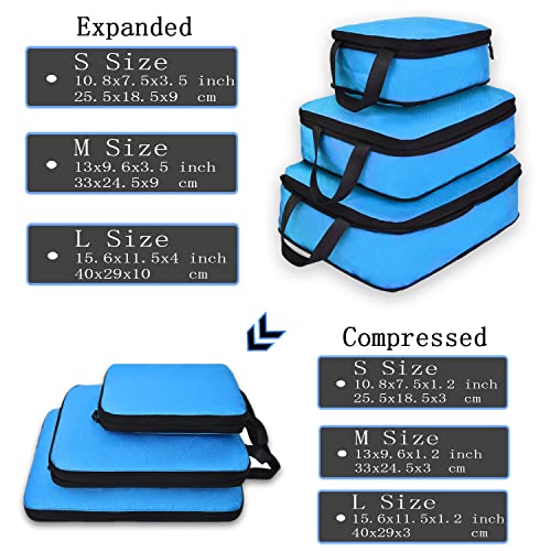 Cubes d'emballage de compression voyage EODNSOFN organisateurs bagage