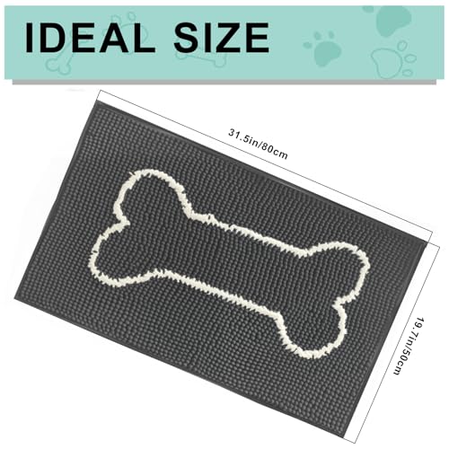 Tel Charme * 50x80 cm Fußmatte Für Den Innenbereich, Waschbare Schmutzabsorbierende Matte, Rutschfester Teppich für Hunde & Haushalt Maschinenwaschbar, Ideal für Schmutzige Schuhe und Pfoten