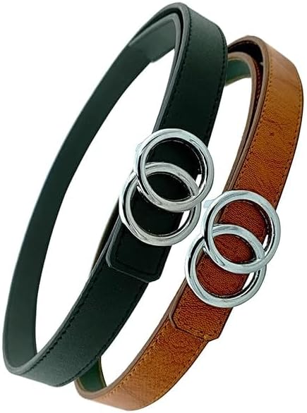Generic Women Soft PU Leather Belt Jeans Belt Waist Belts for Jeans Dress, Women's Belts for Casual Formal Dresses Tank top Tunic and Loose Fit Shirt, Black/Brown