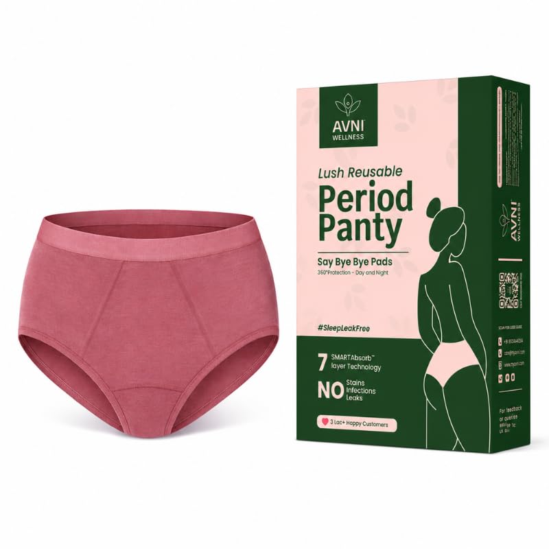 Image of Avni - Washable Period Panty | Pack of 1 | Breathable Bamboo Fabric | Medium to Heavy Flow | Protection up to 10 hrs | No Leaks, No Stains | High Waist Underwear for Women | Reusable for 2 yrs