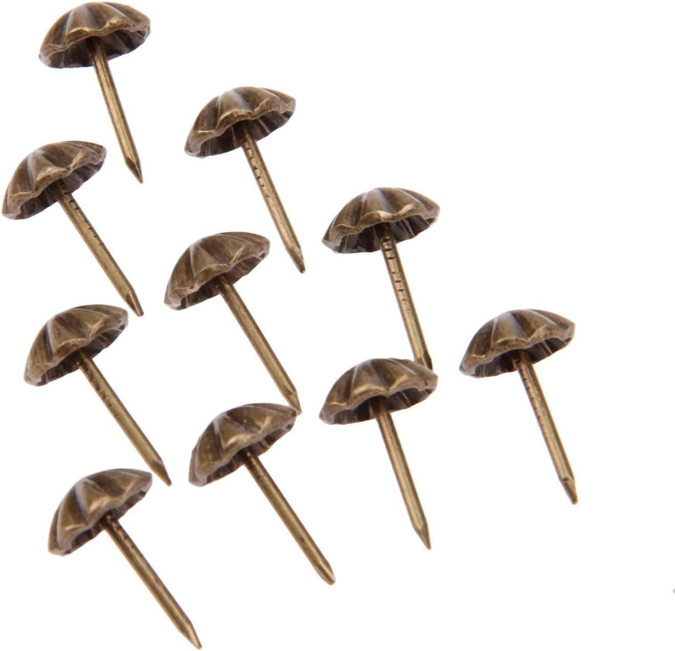 Gwoździe tapicerskie, 100 sztuk 11 * 17mm antyczny brąz gwoździe tapicerskie żelazne metalowe pudełko z biżuterią dekoracyjne pinezki tapicerskie Stud do mebli