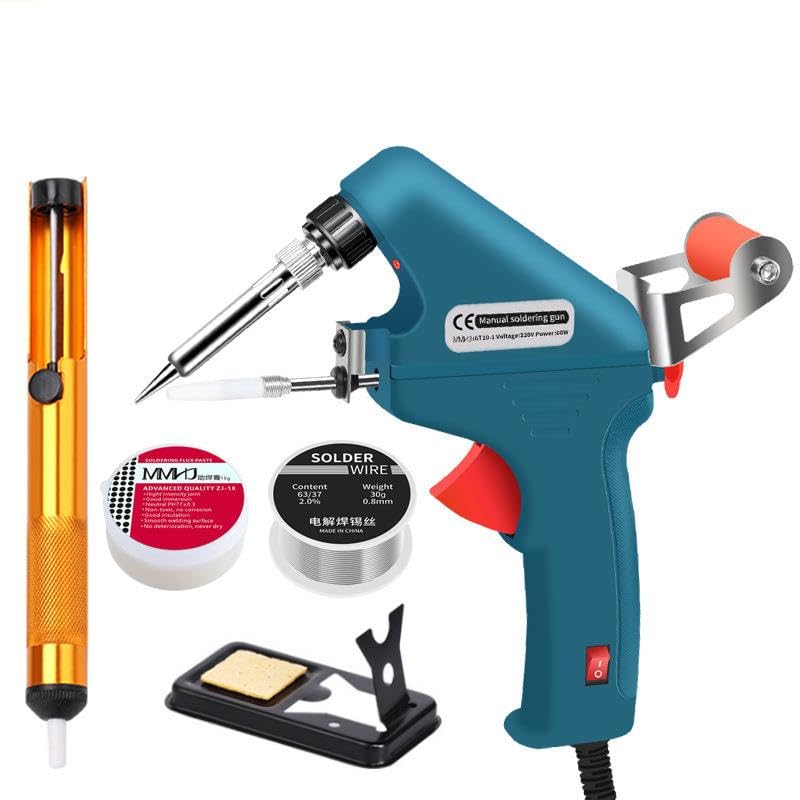 Valkyrie 5 Parça Tetikli Otomatik Beslemeli Havya Lehim Tabancası Seti - 60W 480°C Yeni Nesil Seramik Isınma - Tek El Kullanım