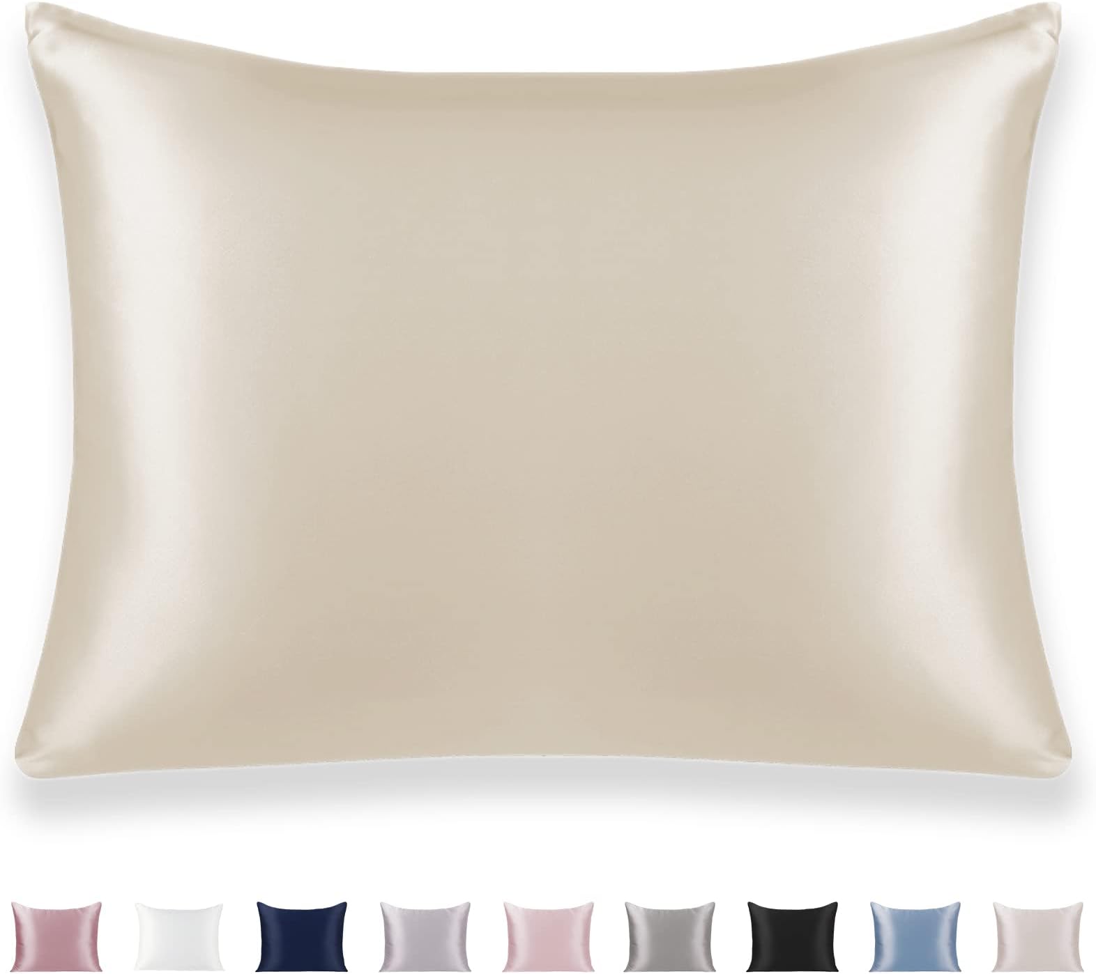 Texbee Silk Pillowcase for Hair and Skin Hidden Zipper, 1PC Silk Pillow