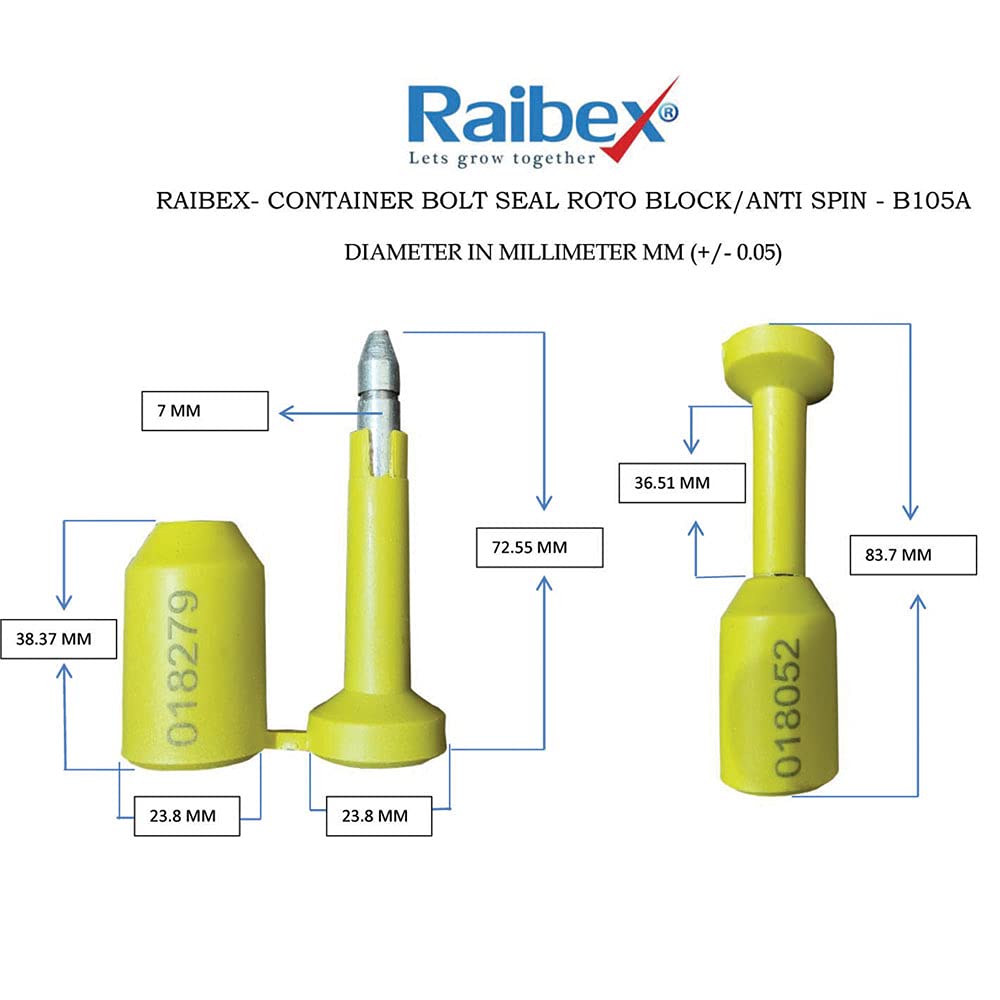 Raibex; Container Seal B105 Container Security Seal Container Bolt Seal Seal Seal Tamper Seal Tamper Seal Allow Yellow Color (50) lets grow together Raibex; Container Seal B105 Container Security Seal Container Bolt Seal Seal Seal Tamper Seal Tamper Seal Allow Yellow Color (50) lets grow together