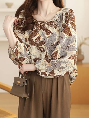 Image of TOPLOT Women's Shirt Top | Elegant Floral and Artistic Prints for a Stylish Look | Long Puffed Sleeves for a Trendy Touch | Stylish Available in Pack of 2 (5233)