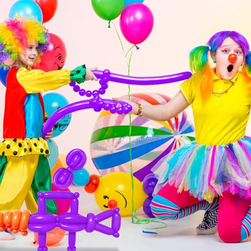 Image of LXZFCRG 260 Balloons Purple Long Balloon for Balloon Animals, Thickening Long Skinny Latex Twisting Ballon for Halloween Party Suppies Birthday Wedding (Purple)