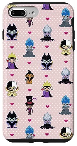 Coque iPhone 8 Plus/7 Plus Disney Villains antichoc souple motifs coeurs chibi rose