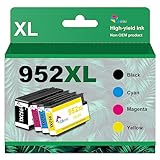 952XL Ink Cartridge Combo Pack for Officejet Pro 7740 8710 8720 8715 8210 Printer Ink for HP 952 HP952 XL HP952XL to Officejet Pro 8725 8730 8702 8740 7720 Printer(4 Pack,Black,Cyan,Magenta,Yellow)