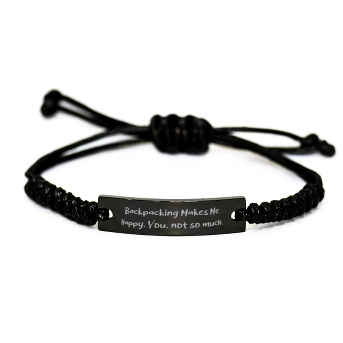 Unique Backpacking Black Rope Bracelet, Backpacking Makes Me Happy, Present for Men Women, Inspirational Gifts from Friends, Hiking, Camping, Backpacking Gear, Outdoor Adventure, Nature Lover