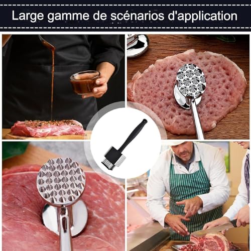 Outil de cuisine 2-en-1 avec marteau à viande double face - 5