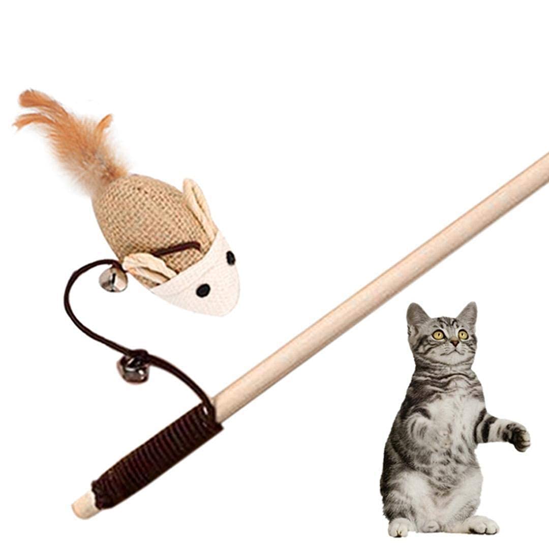 The Pets Company Rod Cat Bell Dangler with Mouse and Feather Teaser, Interactive Cat Kitten Toy, Design May Vary (B085DLCFYR) Amazon Price History, Amazon Price Tracker