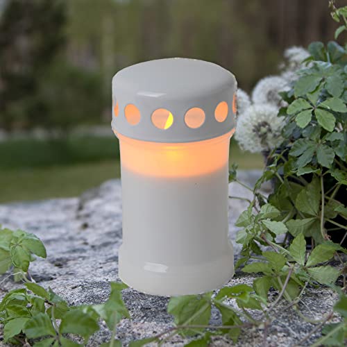 LED Grablicht Mit Batterie | Grabkerze Gelb | Weiße Kerzen | Outdoor...