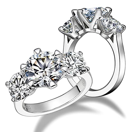 CannyCat CTTW 3-Stone Moissanite Engagement Anniversary Promise