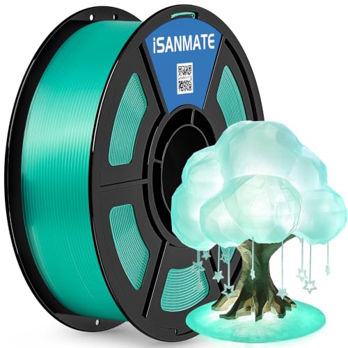 Image of iSANMATE Rapid Clear Cyan Jade PLA Filament 1.75mm, 3D Printer Filament Transparent Filament, for Bambu Lab 3D Printers, AMS, AMSLite, 1kg Spool (2.2lbs)