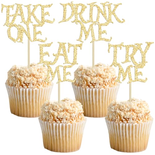 Gyufise 24Pcs Alice in Wonderland Cupcake Toppers...
