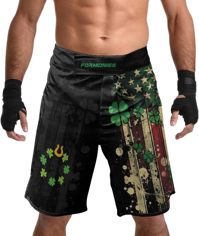 St Patrick's Day MMA Fight Shorts Grappling BJJ Compression Shorts Boxing Shorts Men