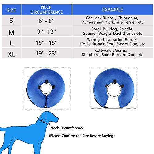AhlsenL Inflatable Comfy Cone for Dogs Cats Protective Soft Pet Recovery Collar After Surgery Prevent Dogs from Biting & Scratching(M)