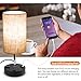 lifeholder USB Lamp, Table Lamp with Warm White LED Bulb, Bedside Nightstand Lamp Built in Dual USB Port & A Power Outlet, Desk Lamp Perfect for Bedroom, Living Room or Office (Round)