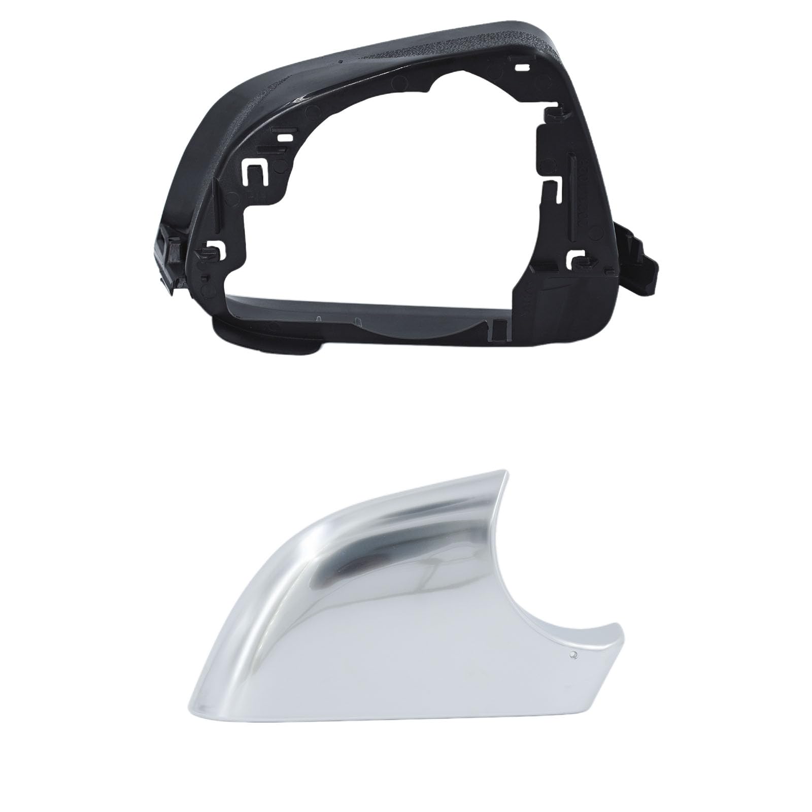 Fits For Tesla Model 3 Left Driver Side Wing Mirror Cover andMirror Frame Set Rearview Lower Holder Tray Cap Housing 2017-2020(Right side chrome)