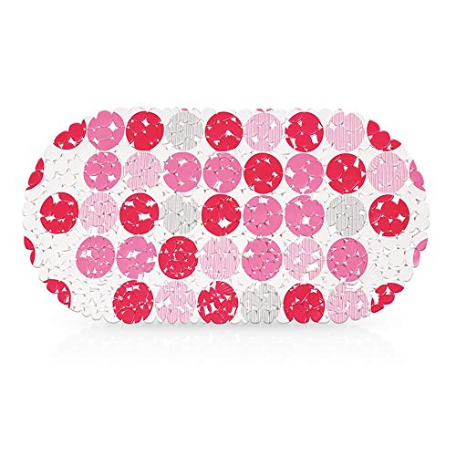 Preisvergleich Produktbild MGMDIAN Anti-Rutsch-Matte für Badezimmer Matte Starker Saugnapf Steinmuscheldruckmatten Badduschbad Kleiner multifunktionaler Klapptisch (Farbe : Pink Round)