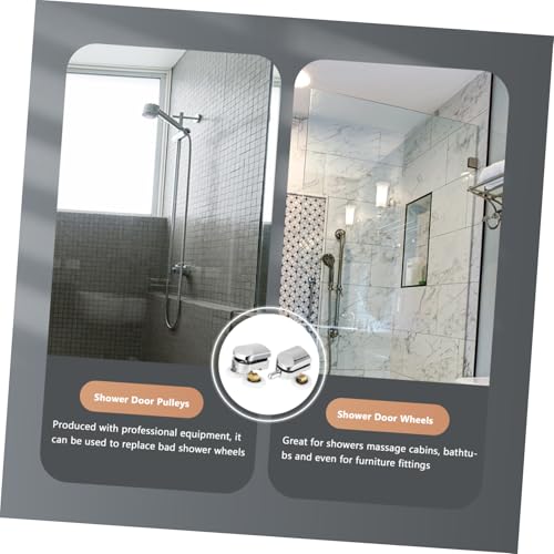 Mipcase Rodillo para Puerta de Ducha kit 4 piezas doble rueda mampara 3