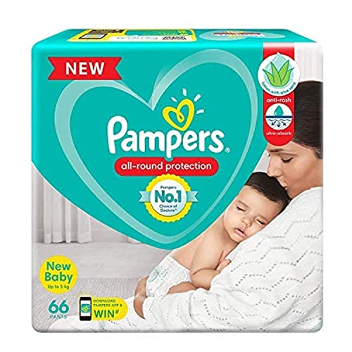 Image of Pampers New Diapers Pants, New Born, 66 Count