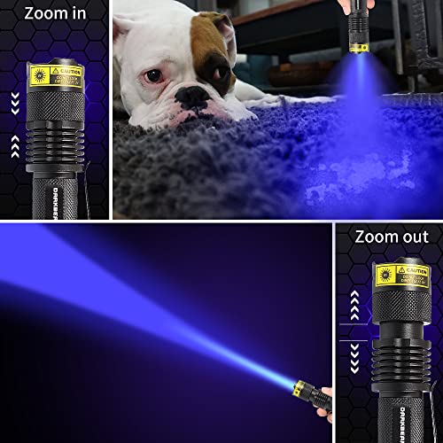 Darkbeam Uv 365Nm Light Wood's Lamp Blacklight Ultraviolet Flashlight Led Portable Mini Handheld Torch Detector For Dog Urine Pet Stains 370Nm Anti-Counterfeiting Identification, Resin Curing #TOP3