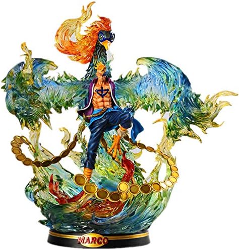 Una pieza - Líder del equipo de piratas de Barba Blanca - Estatuas de figura de anime de Phoenix Marco, altura 15.7in