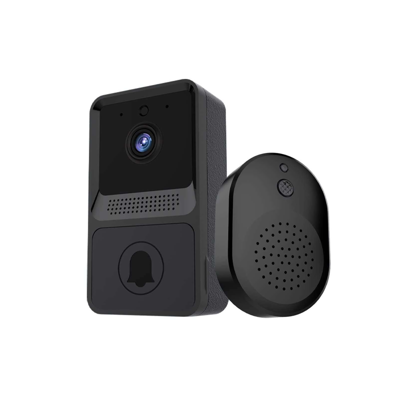 Sonnette sans Fil avec Camera, Interphone sonnette caméra extérieure sans fil sonnette de porte alimenté par batterie sécurité à domicile alarme vidéo sonnette moniteur caméra ,Maison Intelligente