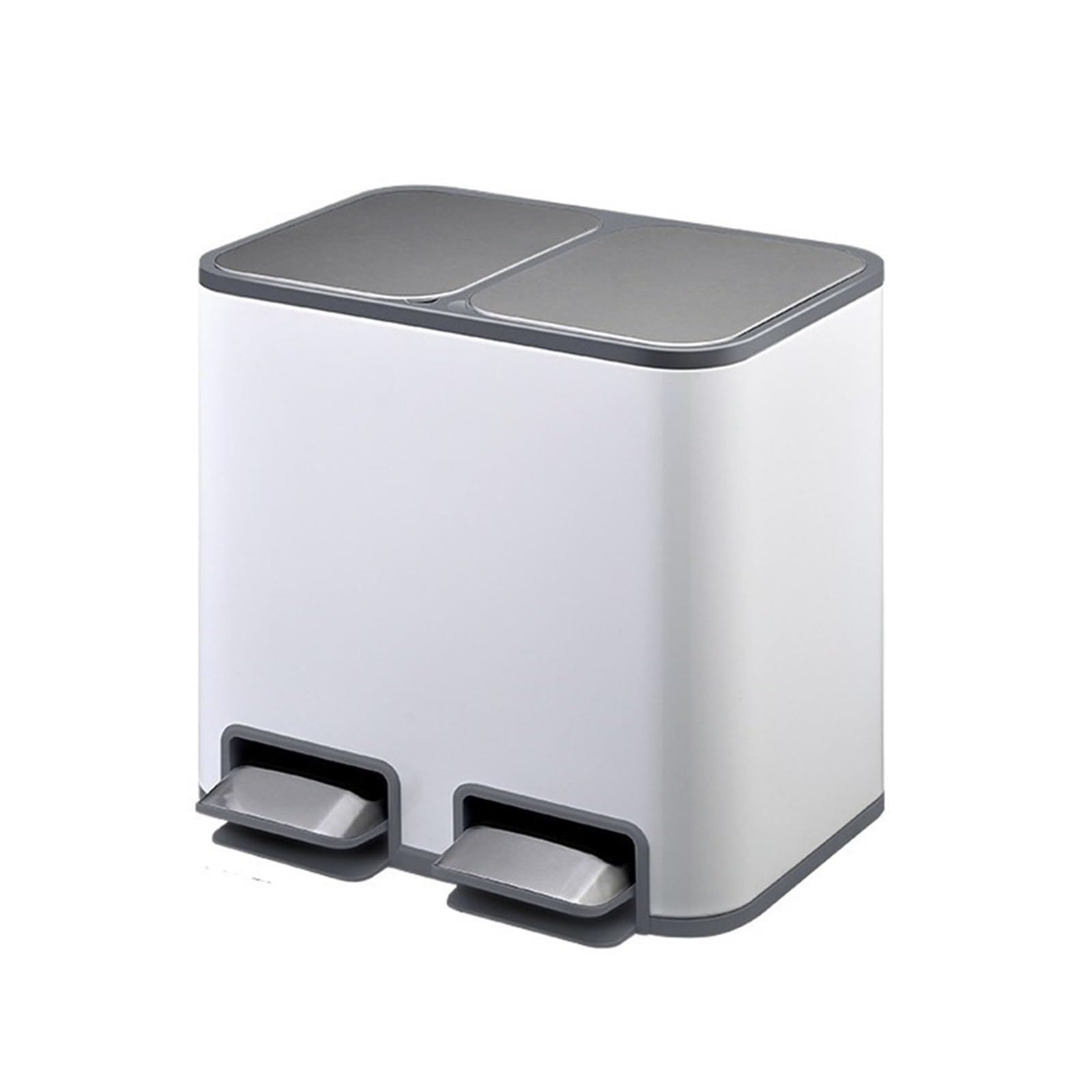 ZYYANSHOP Trash Cans Dual Compartment Step Trash Can Kitchen Garbage with Waste or Recycling Bins Slow-Close Lid Wastebasket Garbage(White)