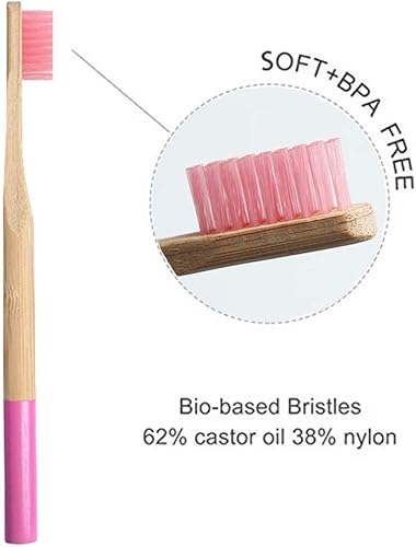 Miniatura 3 de Cepillo de dientes manual Cepillos de dientes de bambú Cerdas de carbón Biodegradable Natural Compostable Vegano Reutilizable Cepillo de dientes de