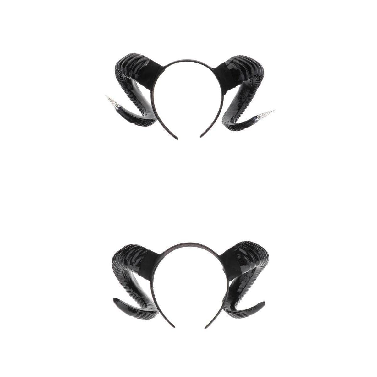 2PCS Simulated Sheep Horn Women Hairwrap Head Band Hair Band for Boys Girls-image-41
