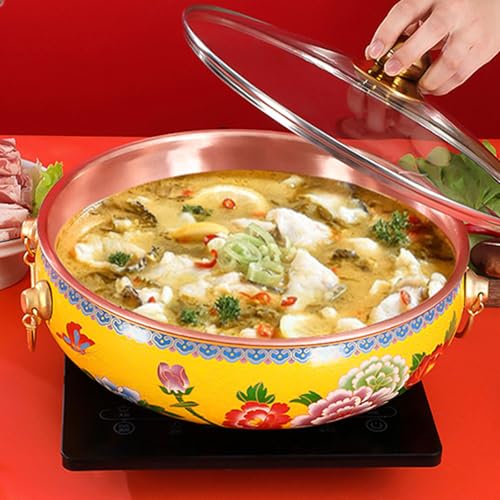 Olla Hot Pot de cobre chino cloisonné 30cm miniatura 4