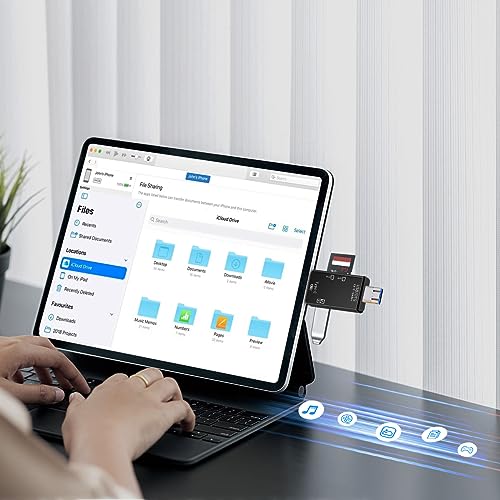 Image of Kinsound 6 in 1 SD & TF Card Reader with Type-C, USB & Micro USB Ports, Portable Memory Card Reader Compatible with TF, SD, SDHC, SDXC, MMC, RS-MMC, Micro SDXC for Computer & Android Phone