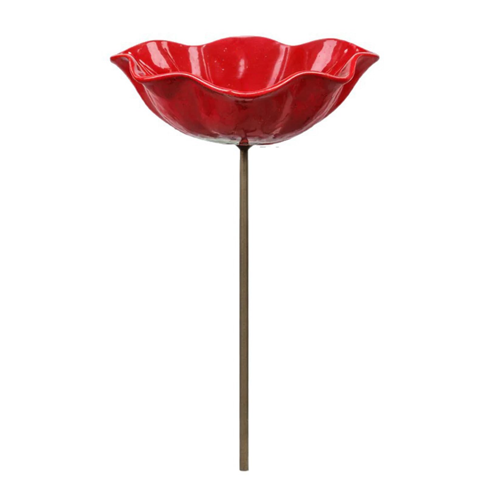 Handmade Metal Flower Garden Stake, Bee Bath & Bird Water Bowl, Bee Watering Station with Flower Design, Butterfly & Pollinator Watering Station for Outdoor Yard Patio Decoration