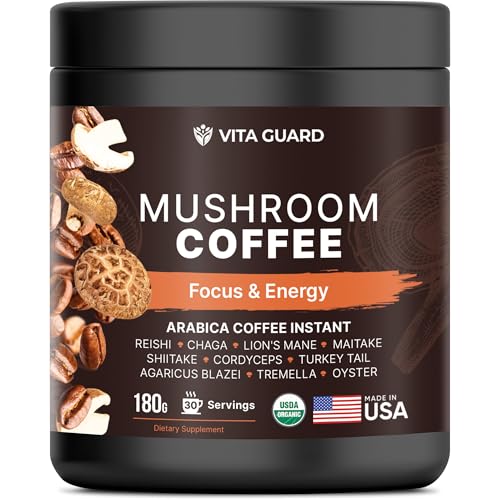 Organic 10-Mushroom Blend Coffee | Immune Boosting Arabica Instant Coffee