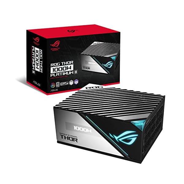 ASUS ROG Thor 1000W Platinum II Fully Modular Power Supply (1000 Watt, 80+ Platinum, Lambda A++ Certified, ROG Heatsinks…