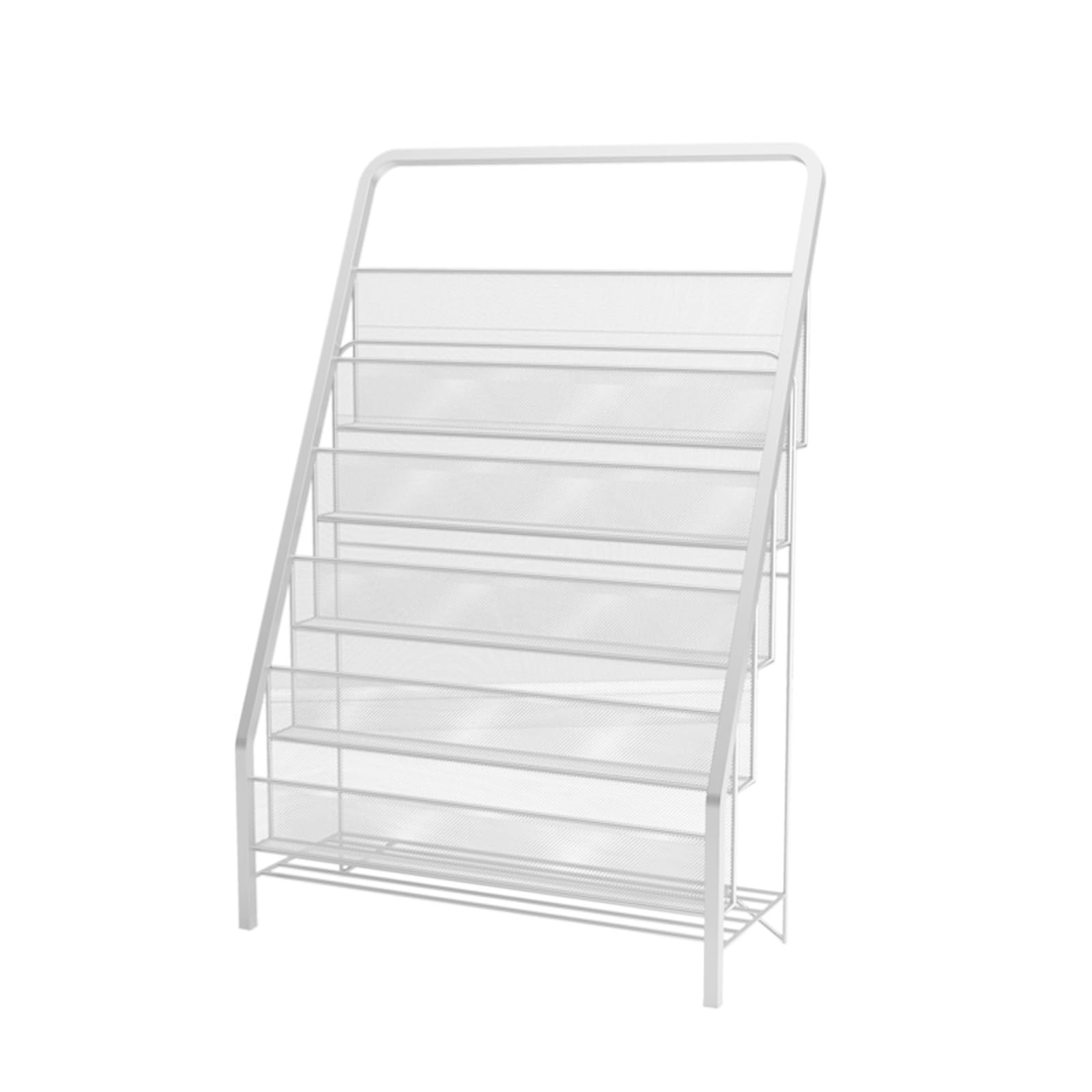 Porte-revues support de littérature sur pied en maille pour brochures et catalogues, grande capacité, design peu encombrant, idéal pour le bureau ou la vente au détail