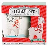 Thoughtfully Gifts, Llama Love Mug Set, Includes Mini Ceramic Mug and Milk Chocolate Cocoa Mix
