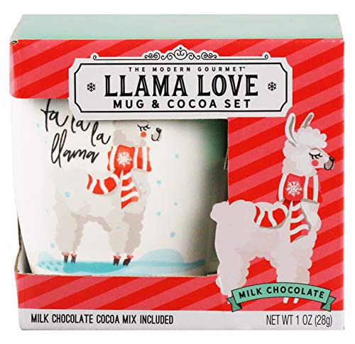 Thoughtfully Gifts, Llama Love Mug Set, Includes Mini Ceramic Mug and Milk Chocolate Cocoa Mix