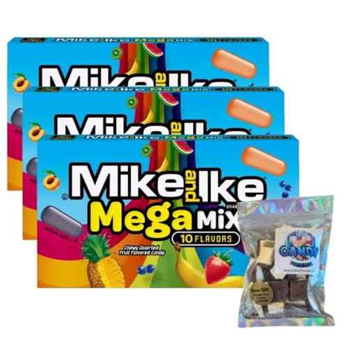 Mike and Ike Dulces de Frutas Masticables Gluten Free 4.25 oz x3
