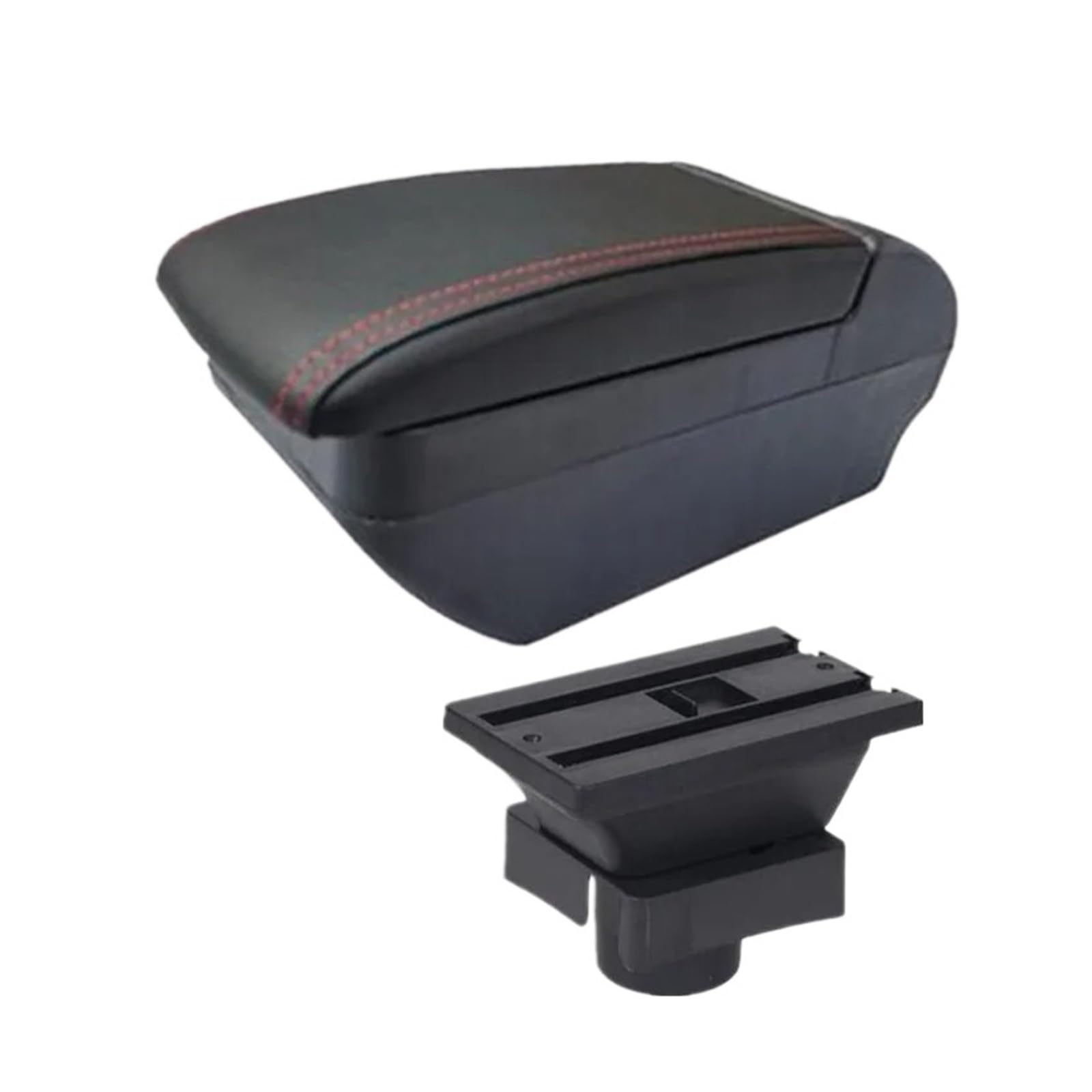 UMDJJU For Citroen For C4 Hatchback 2004-2011 Car Armrest Box Storage USB Port Retrofit Accessories Car Centre Console Armrest Box(F red line No USB)