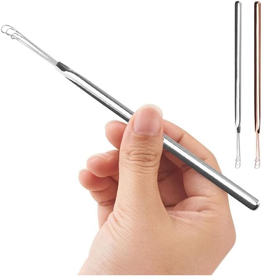 Earwax Removal 2 Pcs Digging Earpick Cleaner Ear Spoon Care Cleaning Steel Pick Portable Dig Curette Tools